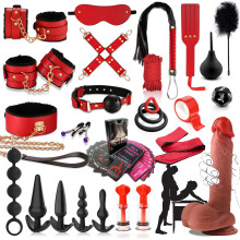 BDSM Set Bondage Sex Toys for Couples, 30 Pieces Bondaged Kits Adult Sex Toys with Silicone Dildo and Anal Toys kit for Women Men