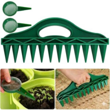 12-Hole Garden Seed Spacer & 2X Seed Dispenser Set - Precise Sowing Tool for Vegetables, Flowers & Herbs