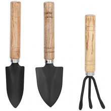 3-Piece Mini Garden Tool Set with Spade, Claw, Rake & Shovel for Flower Planting, Reusable Packaging