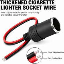 Verpakking van 6 12V-24V Sigarettenaansteker-Aansluitingen voor in de Auto met 35 cm Kabel, Installatie van de Sigarettenaansteker-Aansluiting in de