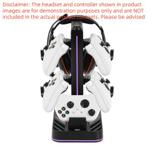 RGB All-in-One Gaming Organizer: Xbox Controller Charging Station with Headset Stand - Multi-Device Dock & LED Lighting