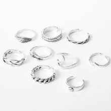 Zehenring-Set für Damen, silberne Zehenringe für Teenager-Mädchen, offener Boho-Schmuck für Sommer, Sandalen, Strand, Geschenk für sie