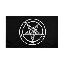 90x150cm Kościół Rzymskokatolicki Rycerzy Templariuszy Pentagram Baphomet Flaga Szatana do Dekoracji