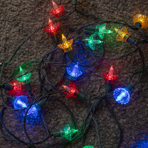 Premier 11.8m 80 LED Retro Petal Christmas String Lights in Multi-Coloured 1