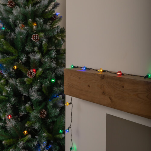 Premier 11.8m 80 LED Retro Petal Christmas String Lights in Multi-Coloured 2