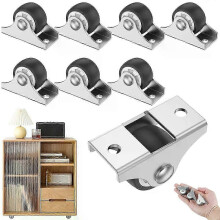 ruedas giratorias rectas de 1 pulgada para muebles, con capacidad de carga de 8 kg, silenciosas, de goma suave, para cajones de armario