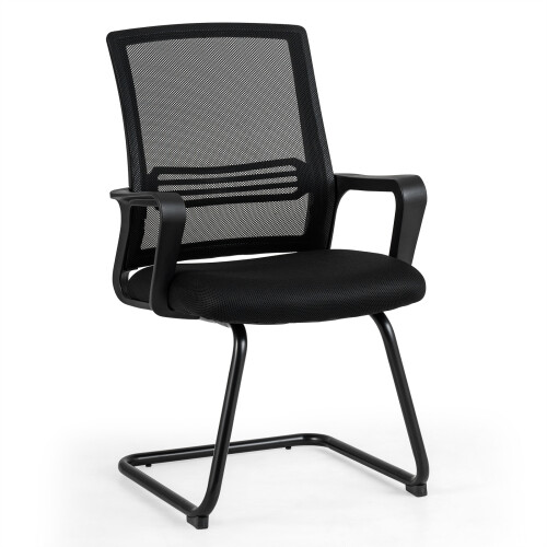 Costway Mesh Mid Back Office Computer Desk Chair Lumbar Support Sled Base