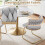 Costway 2PCS Velvet Upholstered Dining Chairs Kitchen Accent Chairs 5