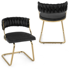 2PCS Velvet Upholstered Dining Chairs Kitchen Accent Chairs