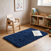 (Navy, 60x110) Large Living Room Rugs Non Slip Area Rug Hallway Runner Rug Kitchen