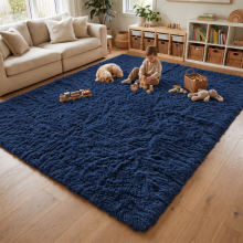 (Navy, 200x290) Large Living Room Rugs Non Slip Area Rug Hallway Runner Rug Kitchen