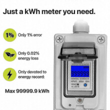 60A 230V vedenpitävä digitaalinen virtamittari, mobiili kilowattimittari energiankulutuksen seurantaan