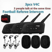 3pcs Xinowy V4 V4C Football Referee Wireless Bluetooth Headset 1200m Full Duplex Intercom For Motorcycle Communication