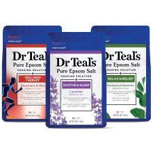 Dr Teal's Sale Epsom Sale Lavanda, Eucalipto e Benessere, 3 Contenitori - 9lbs Totali