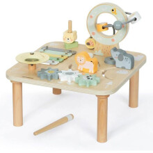 Mesa Multi Jogos Montessori - Mesa de atividades musicais educativas em madeira, jogos sonoros - elementos rotativos +9 meses - Jogo de motricidade