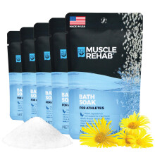 Muscle Rehab: (5) 2.5oz Pacchetti Viaggio di Sale Epsom con Arnica per Muscoli, Mani e Piedi