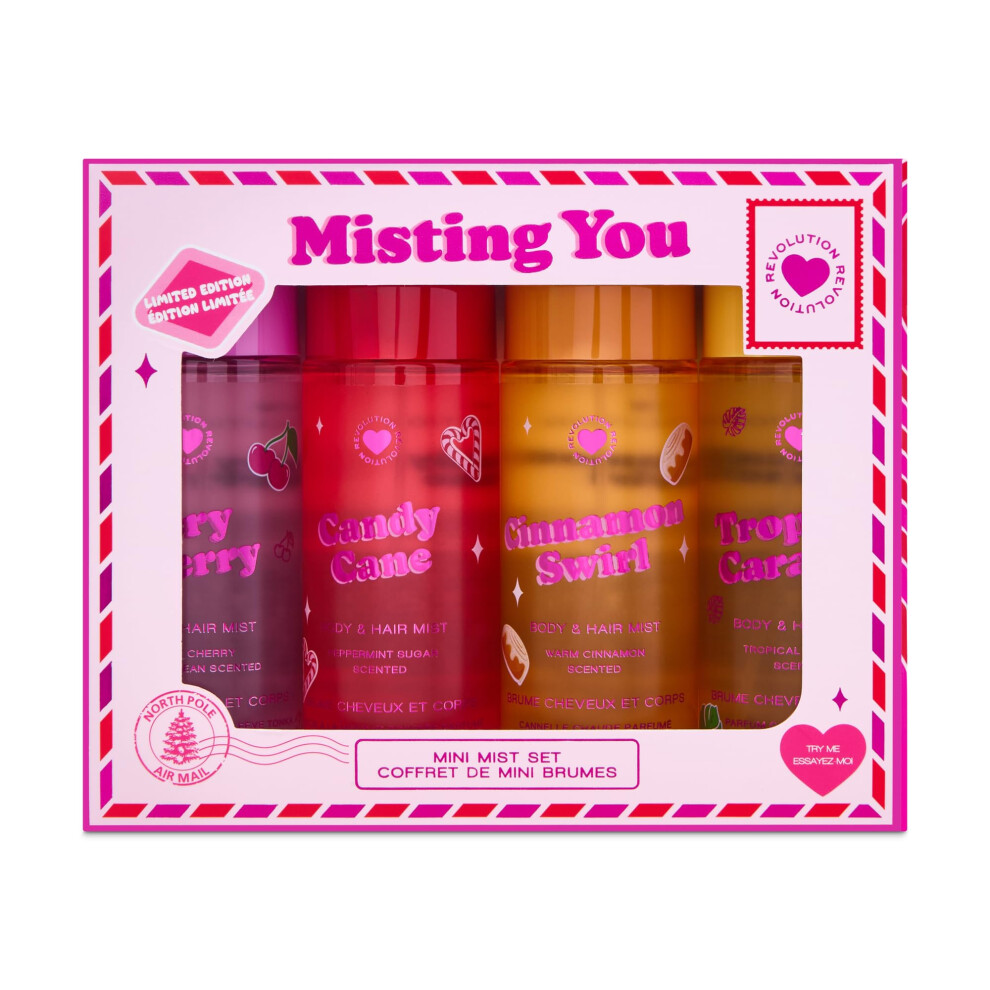 Revolution Juicy Peptide Mini Lip Balm Gift Set, Limited Edition Festive Flavours Candy Cane & Gingerbread, Infused with Peptides, Vegan & Cruelty-Free - Image 2