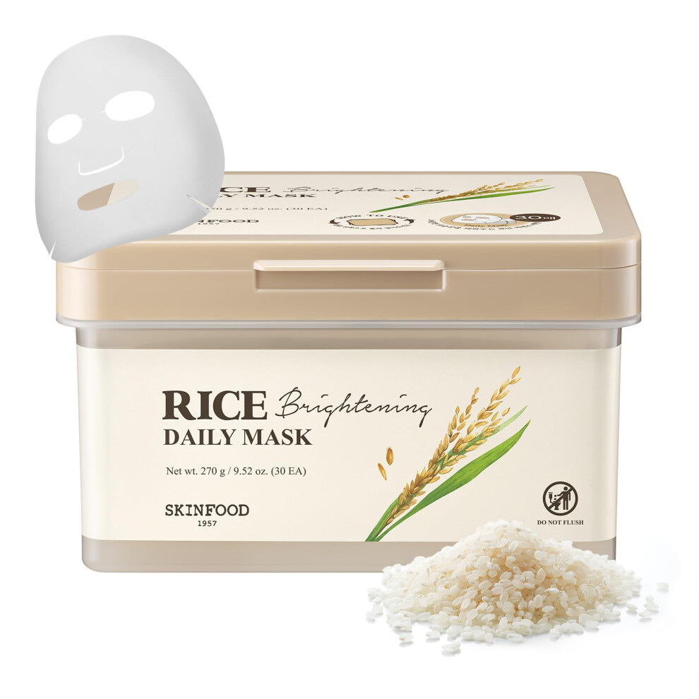 Skinfood - Rice Brightening Daily Mask 30 Sheets - Image 2