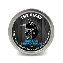 Badass Beard Care Baardbalsem - De Biker Geur, 2 oz - Natuurlijke Ingrediënten, Houdt Baard en Snor Vol en Gezond