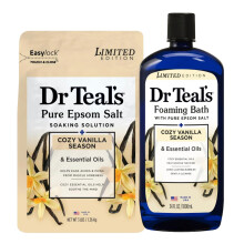 Dr Teal's Cozy Vanilla Season Epsom Salzbad und Schaumbad Duo Pack
