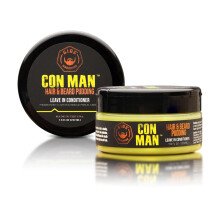 GIBS Con Man Crema per Capelli e Barba - Balsamo Leave-In, Definitore di Ricci, Verde 7.5 Fl oz