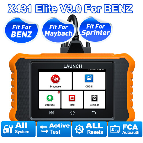 LAUNCH Creader Elite V3.0, OBD2 scanner voor Mercedes-Benz en Maybach, bidirectionele diagnose met ECU-codering 1