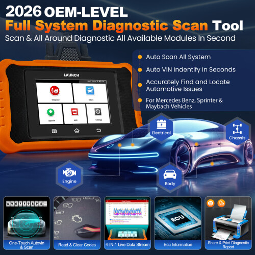 LAUNCH Creader Elite V3.0, OBD2 scanner voor Mercedes-Benz en Maybach, bidirectionele diagnose met ECU-codering 2