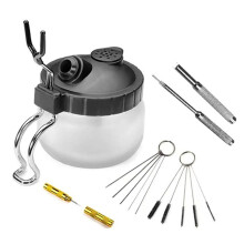Airbrush Cleaning Kit with Wash Pot, Needles, Brushes & Nozzle Cleaner for Art