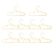 10Pcs Kids Wooden Clothes Hangers 8.6 Inch Anti-Slip Baby Closet Hangers for Newborn Toddler Nursery Wardrobe Storage