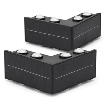 Solar Corner Wall Lights Outdoor, 8 LED Warm White, Dual Monocrystalline Solar Panels, IP65 Waterproof, Dusk to Dawn