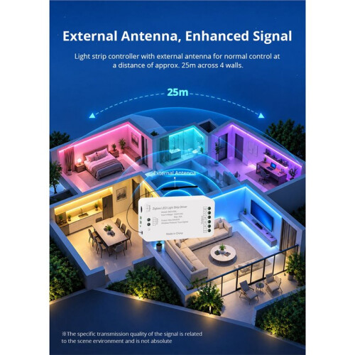Zigbee RGBCW LED-Lichtleistentreiber RGBCCT LED-Controller 12/24V 25A Max. Kompatibel mit Tuya HomeKit, Alexa und SmartThings App