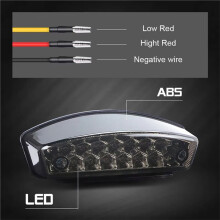 15 LED Rear License Plate Light Brake Integrated Taillight High Low Red for Banshee Kymco Motorcycle Dirt Bike Black