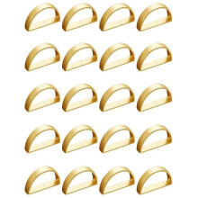 20 Pcs Gold Napkin Rings - Elegant Metal Half-Circle Napkin Rings for Dining Table Decor