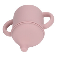 Baby Silikonbecher auslaufsicher Rosa mit Griff