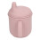 Baby Silikonbecher auslaufsicher Rosa mit Griff 12