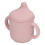 Baby Silikonbecher auslaufsicher Rosa mit Griff 13