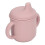 Baby Silikonbecher auslaufsicher Rosa mit Griff 9