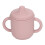 Baby Silikonbecher auslaufsicher Rosa mit Griff 14