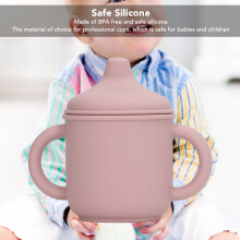 Silikon Babybecher Rosa Lernbecher mit Griffen