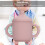 Silikon Babybecher Rosa Lernbecher mit Griffen 1