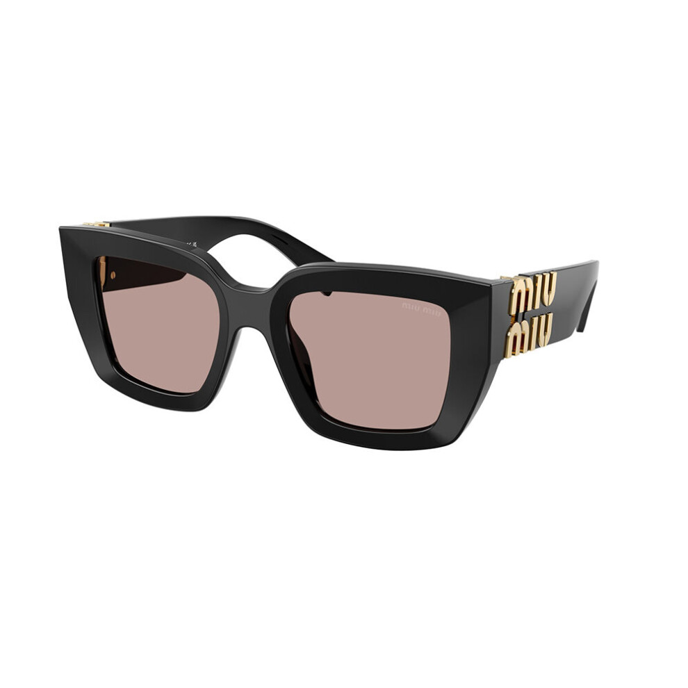 Miu Miu Woman Sunglass MU B05S - Frame color: Black, Lens color: Light Purple Brown - Image 4