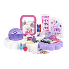 Smoby - Glam Me Up 3 in 1 Glow Station - Kinder Schönheit Studio - Maniküre, Make-up und Tattoos - Über 20 Zubehörteile - Ab 6 Jahren