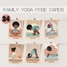 (24 Cards) 24 Yoga Poses Flashcards For Yoga Classes And Classrooms - Fun Cartoon Yoga Poses Flashcards With Rounded Corners And Bright Printing