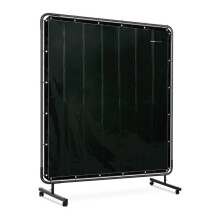 schermo di protezione per saldatura con teli ignifughi (dimensioni: 174 x 174 cm, vinile: 0,4 mm, resistente ai raggi UV, telaio in a