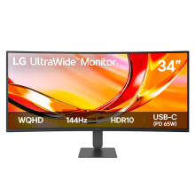 LG UltraWide U6 34U640B Curved Productivity Monitor | 34 inch WQHD 21:9 Office Screen, 144Hz, All-in-One USB Type-C, HDR10 & 99% sRGB, AMD
