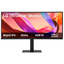LG UltraWide Monitor 34U650A-B, Curved UWQHD 1440p IPS, 34 inch, 100Hz, 5ms GtG, HDR10, Speakers, HDMI, DP, USB-C (96W PD), Black