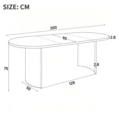 Modern Large Dining Table for 6-8, Walnut Finish 1
