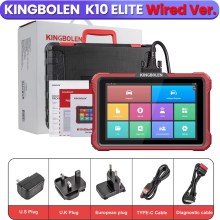 KINGBOLEN K10 ELITE, autodiagnosetool, 10 inch touchscreen, CAN FD en DOIP ondersteuning, voor ECU-codering en 40+ resets