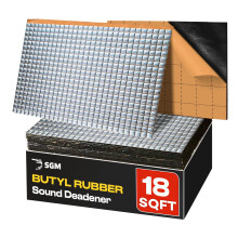 SGM Silver 80mil 18 sqft Car Sound Deadening Mat, Automotive Sound Deadener, Self Adhesive Butyl Car Sound Deadening Material, Audio Noise Insulation