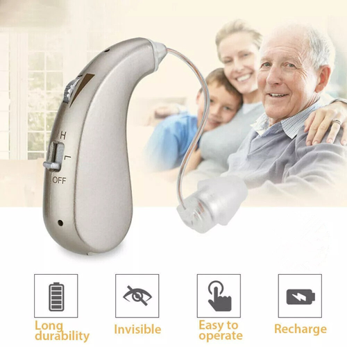 USB Rechargeable Digital Hearing Aid Enhancer Invisible BTE Ear Aids High-Power